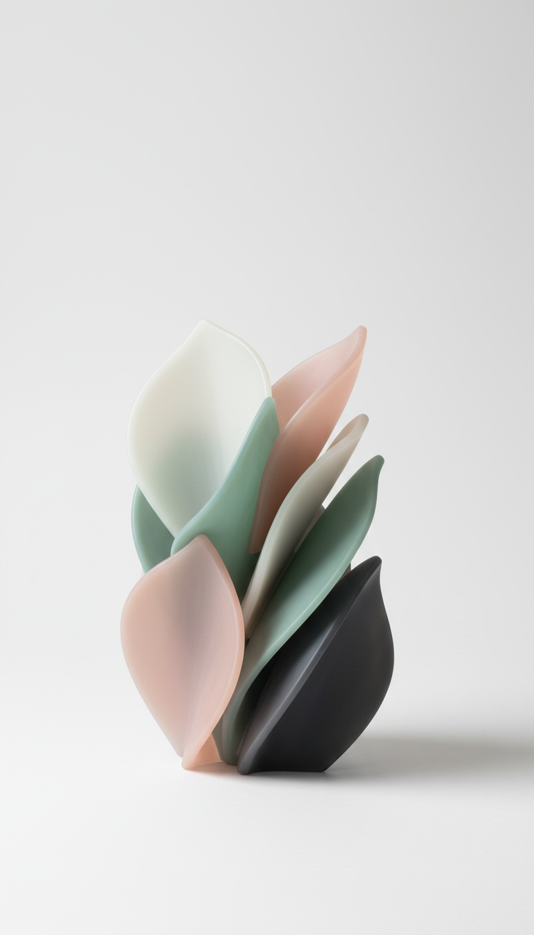 Petal Blush tabletop resin sculpture