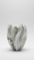 Mist White sculptural resin vessel
